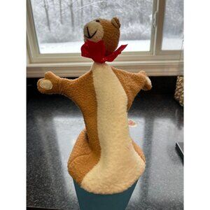 Vintage Cone Puppet Bear Brown & Blue Pop Up Peek A Boo Plastic Cone Collectible